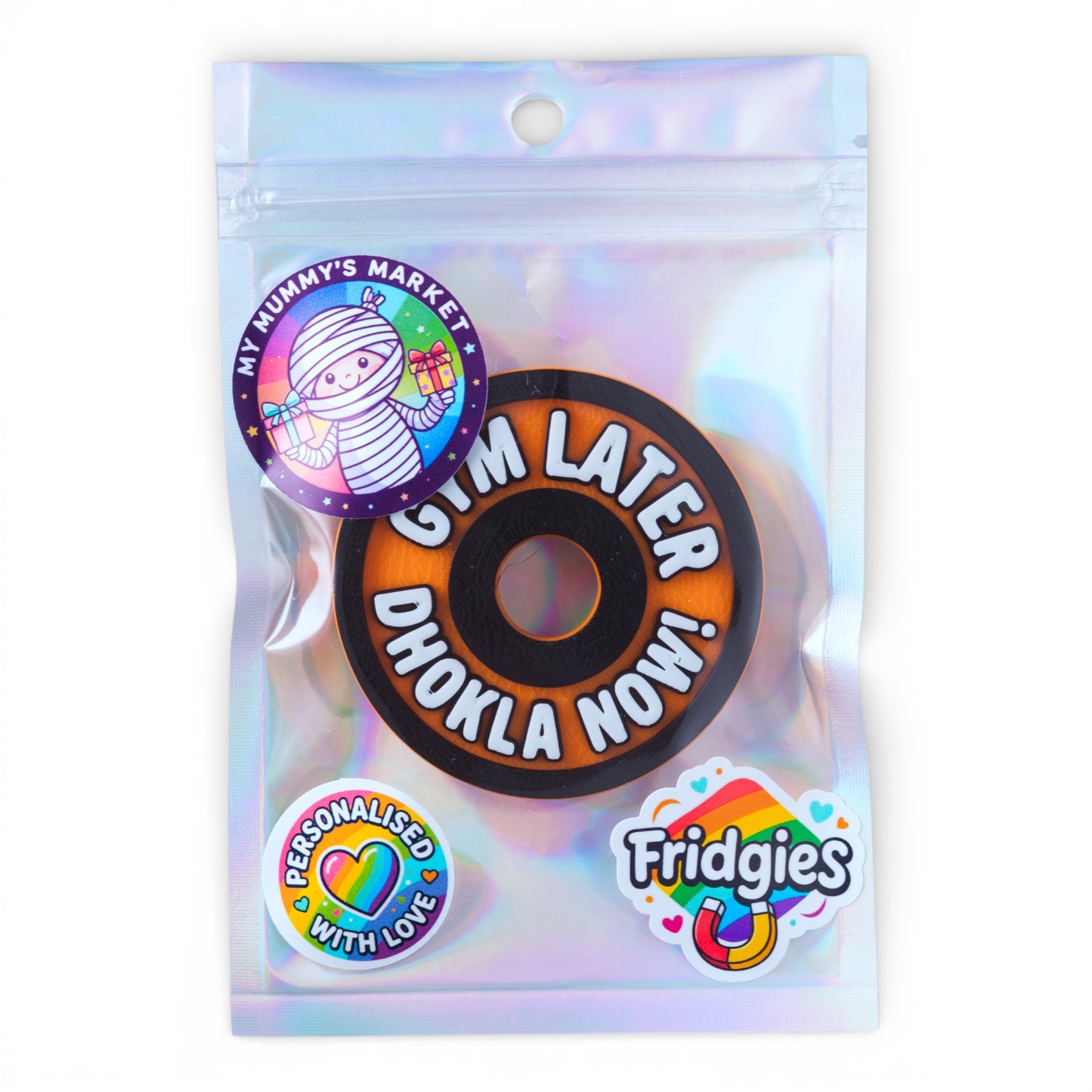 Gym Later, Dhokla Now – Fridge Magnet