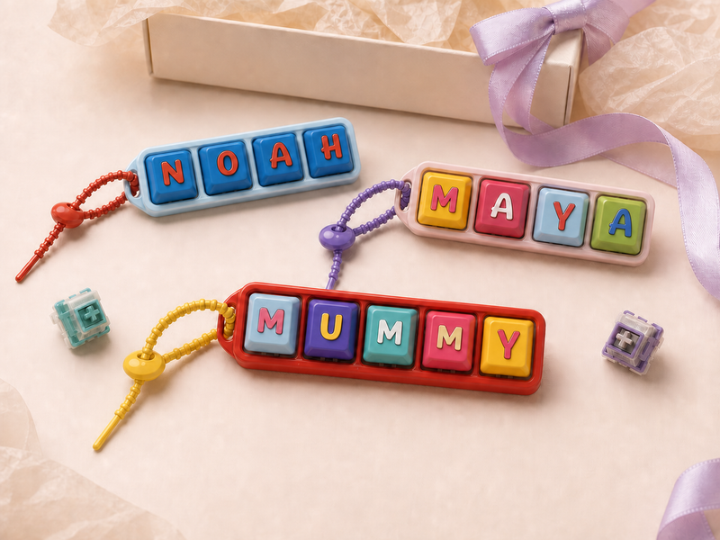 Personalised Clickies fidget keyring
